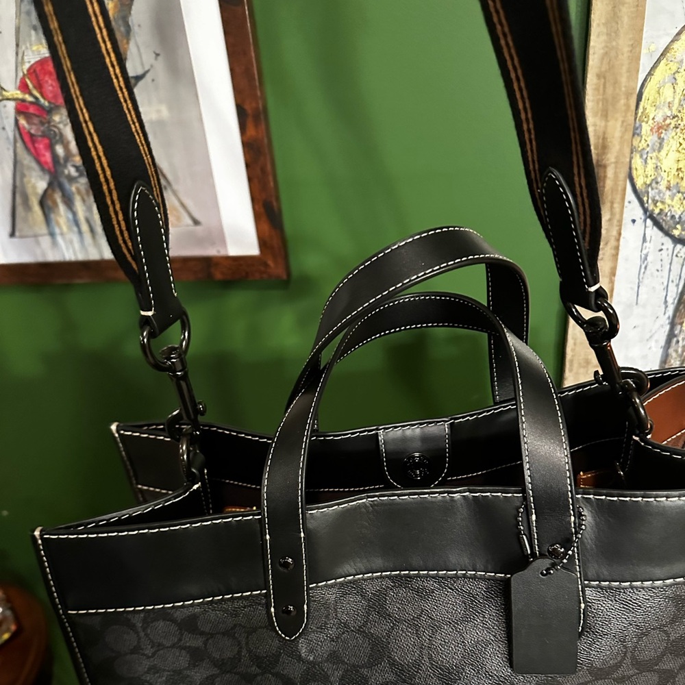 Coach Black and Green Dinosaur Signature Tote - Picture 9 of 9